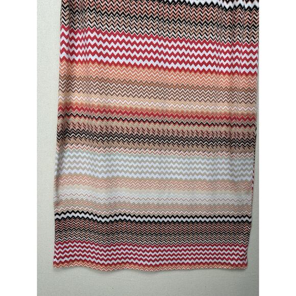 Maxi Skirt XL W/ Wide Waist Band Stretch Zig Zag Stripes Boho Hippie Whimsy - Picture 3 of 9